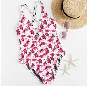 Flamingo Open Back Bathing Suit